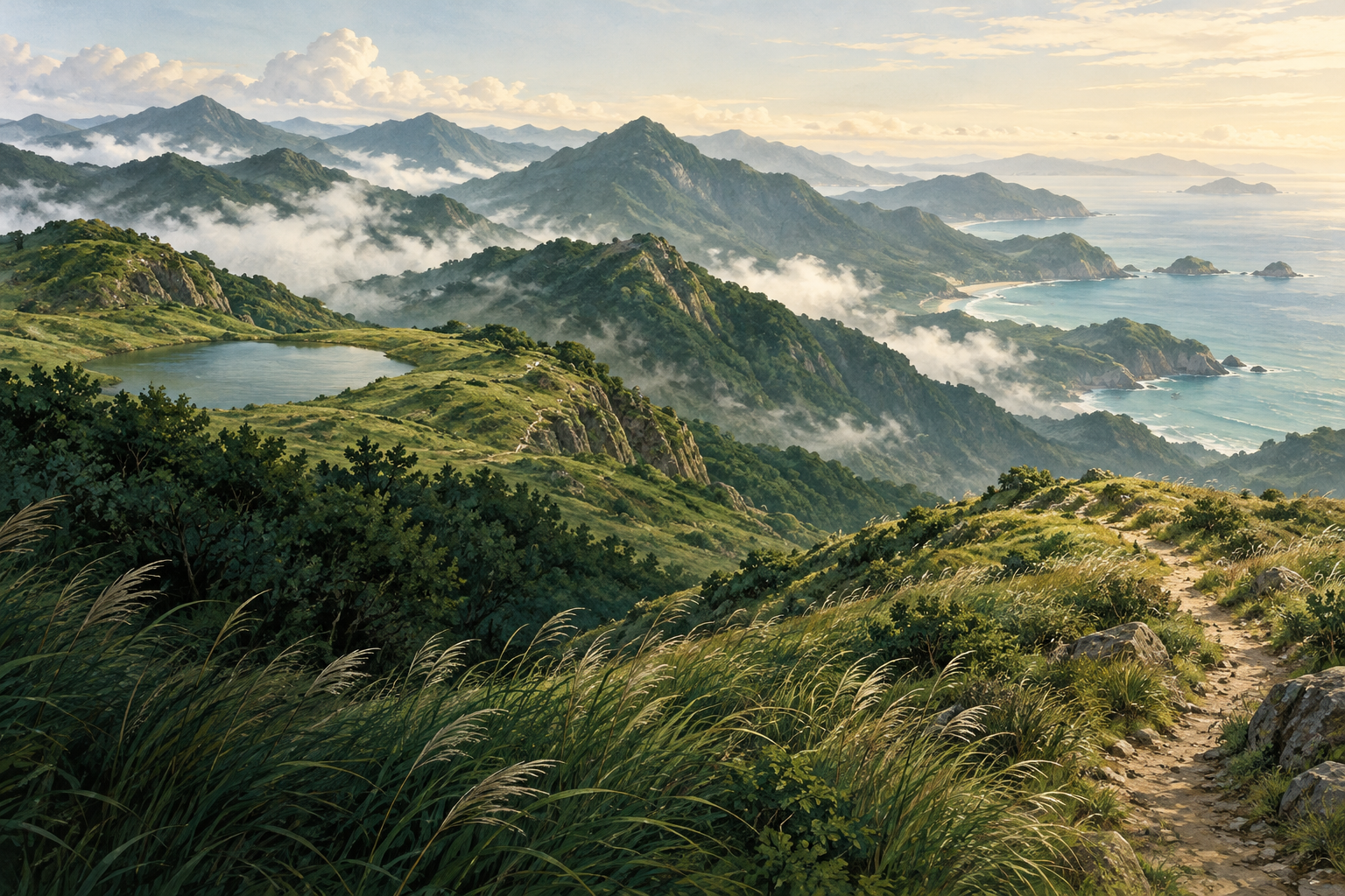 山海主题插画